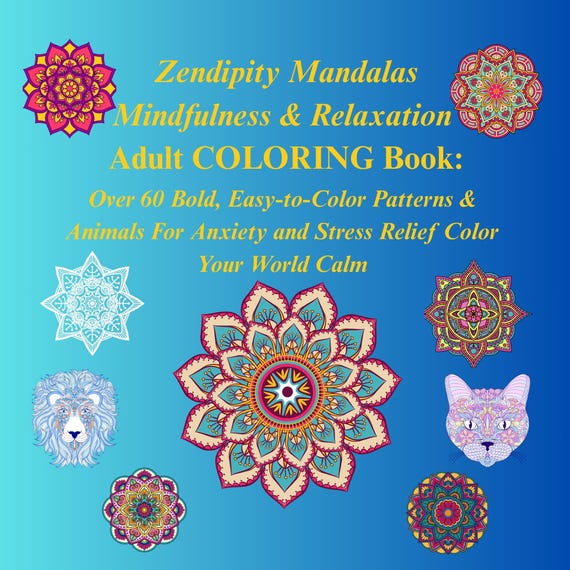 Mandala Coloring Book, Over 60 Bold Easy-to-Color Patterns for Adult Relaxation