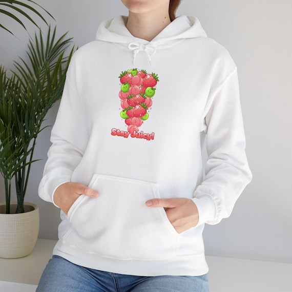 Glossy 3D Strawberry Y2K Fruit Art Hoodie | Candycore Sweatshirt