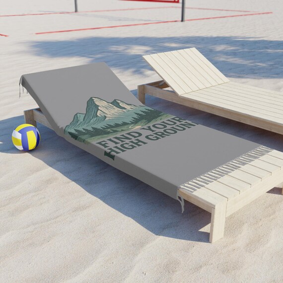 Find Your High Ground beach towel | mountain forest boho