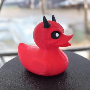 Devil Duck – 3D Printed Evil Rubber Duck, Plastic Duck For Jeep, Yellow Duck, Funny Jeep Duck Gift for Coworker, Jeep Ducking