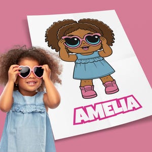 Custom Big-Eyed Doll Portrait – Turn Your Child into a Cute Cartoon Doll – Personalised Surprise-Inspired Gift for Girls
