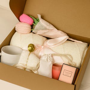 Cozy Bliss Bundle, Luxury Spa Gift Set with Blanket, Candle, Socks, Mug and Spoon