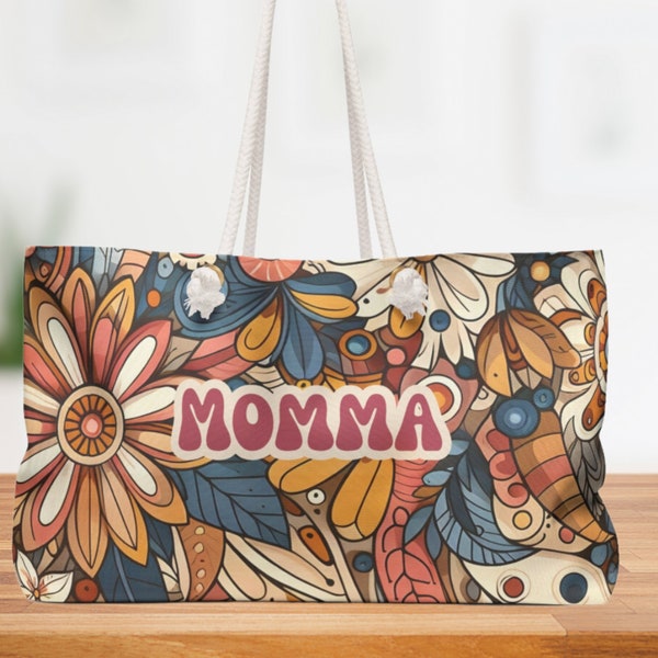 Momma CUSTOM Weekend Bag / Personalized Oversized Bag / Duffel for Momma / Gift for Her / Everything Bag Gift for Mom/Daughter