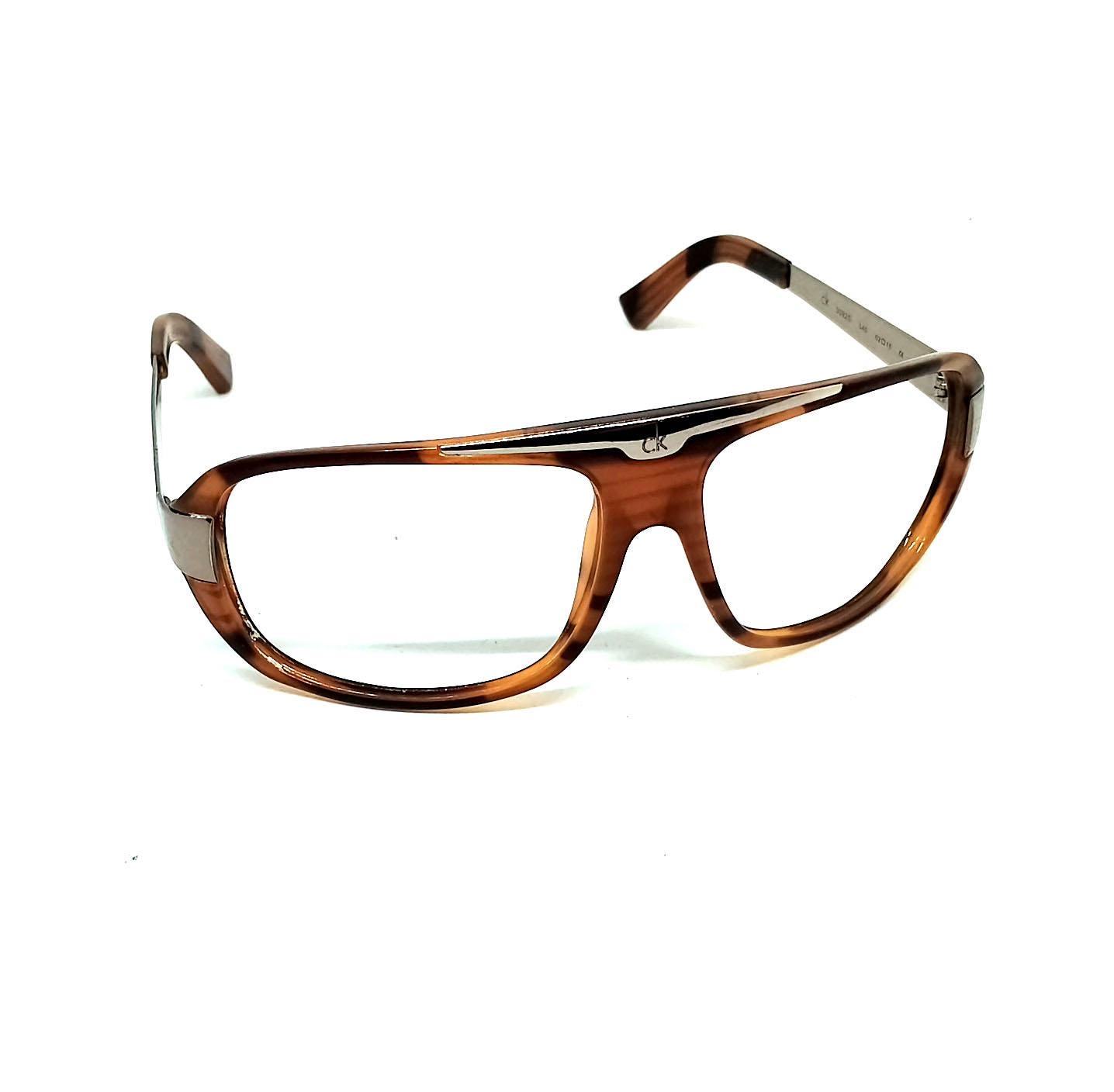 Calvin Klein‎ Tortoise Shell Y2k Sunglasses Made in Italy CK 70 140 Round Brown calvin klein vintage sunglasses tortoise brown sun wear 140  main image 4