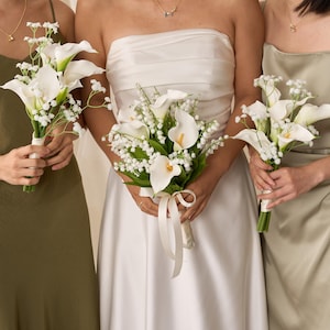 Lily of The Valley Wedding Bouquet: Real Touch Artificial Bridal Flowers, Corsage Boutonniere, Wedding Decoration