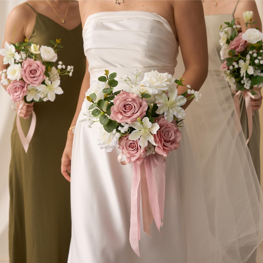 Bouquet Mariee Rose Poudre