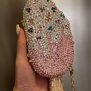 Swarovski Crystal Clutch – Sparkling Rhinestone Evening Bag, Unique Designer Purse with Detachable Strap for Party, Wedding, Cocktail