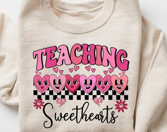 Felpa per insegnanti di San Valentino, maglietta per insegnanti "Teaching Sweethearts", regalo di San Valentino per insegnanti, felpa con cappuccio "Teaching Love", regalo di San Valentino
