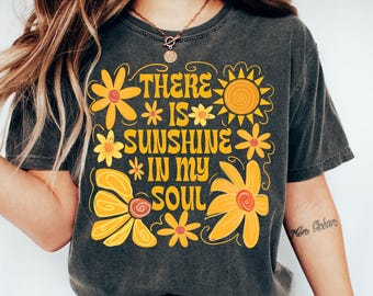 Sunshine In My Soul T-Shirt: Retro Boho Mental Health Tee