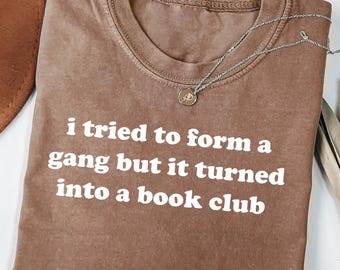 Grappig boekenclub-T-shirt, retro bibliothecariscadeau