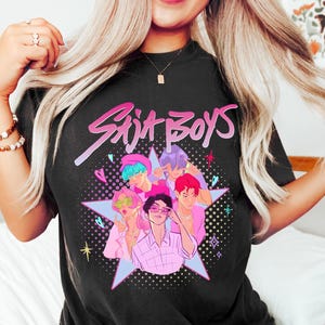 Saja Boys T Shirt, Kpop Demon Hunters T-Shirt, Kpop Boy Band Shirt, Anime Manga Style Tee, Demon Hunter Merch, Kpop Fan Gift