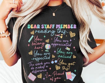 Retro Comfort Custom Name Admin Team T-Shirt: School Office Staff Gift