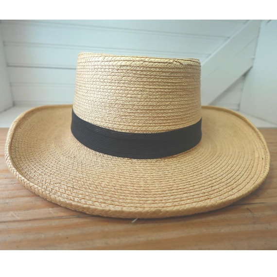 Vintage La Giralda Straw Hat Sz 60 Guatemala Handcrafted Artisan Palm Leaf