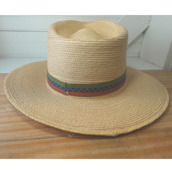 Vintage La Giralda Straw Hat Sz 58 Guatemala Handcrafted Artisan Palm Leaf View 4