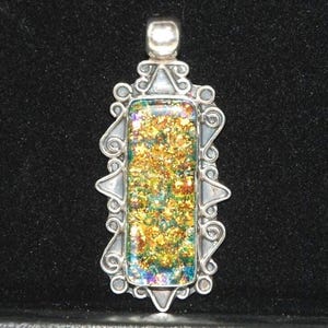 Sterling Silver Pendant R&G Large Handmade Gothic Fairy Whimsy Iridescent