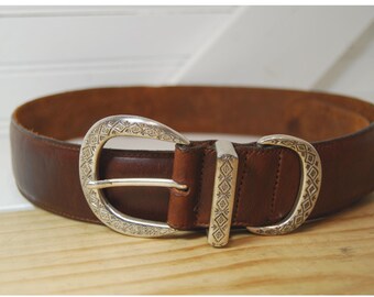 Vintage Brighton Brown Croc Embossed Golf Belt Vintage Brighton Brown Croc Embossed Leather Belt Small - Etsy main image 4