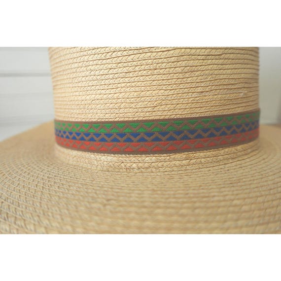 Vintage La Giralda Straw Hat Sz 58 Guatemala Handcrafted Artisan Palm Leaf View 2