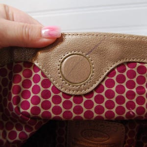 Vintage Brighton Hobo Purse Y2K Fold over Leder Umhängetasche Metallic Beige Bild 8