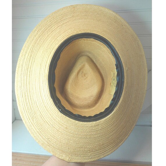 Vintage La Giralda Straw Hat Sz 58 Guatemala Handcrafted Artisan Palm Leaf View 6