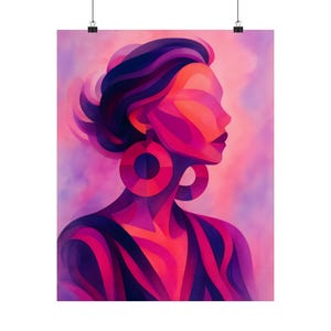 Vibrant Abstract Woman Poster, Home Decor, Wall Art, Gift Idea, Boho Aesthetic, Modern Art Print