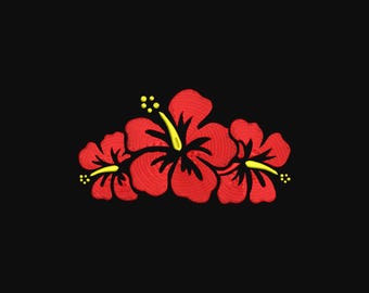 Diseño de bordado a máquina de hibisco, diseños de bordado de hibisco, archivos de bordado de hibisco, 5 tamaños, descarga instantánea