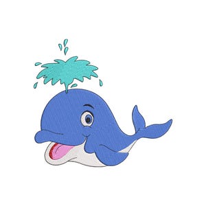 Whale Machine Embroidery Design, Whale Embroidery Design, Whale Embroidery Files, 5 sizes, Instant download