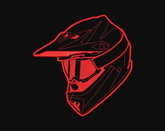 Diseño de bordado a máquina para casco de motocross, diseños de bordado para cascos, archivos de bordado para casco de motocross, 5 tamaños, descarga instantánea