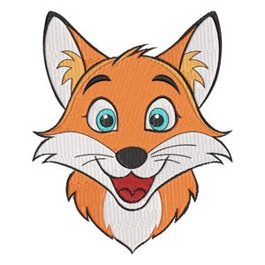Fox Head Machine Embroidery Design, Fox Face Embroidery Designs, Fox Embroidery Files, 5 sizes, Instant download