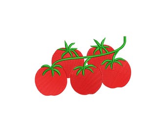 Tomato Machine Embroidery Design, Tomato Embroidery Designs, Tomato Embroidery Files, 5 sizes, Instant download