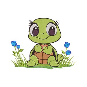 Turtle Machine Embroidery Design, Turtle Embroidery Designs, Turtle Embroidery Files, 5 sizes, Instant download