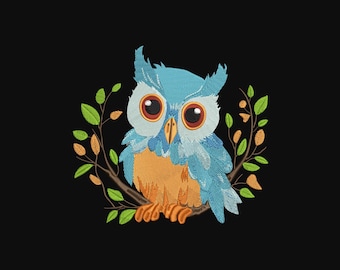 Owl Machine Embroidery Design, Owl Bird Embroidery Designs, Owl Embroidery Files, 5 sizes, Instant download