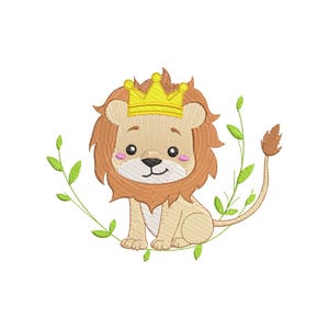 Baby Lion Machine Embroidery Design, Lion Embroidery Designs, Lion Embroidery Files, 5 sizes, Instant download