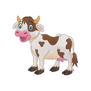 Funny Cow Machine Embroidery Design, Cow Embroidery Designs, Cow Embroidery Files, 5 sizes, Instant download
