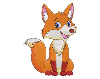 Diseño de bordado a máquina de zorro, diseños de bordado de zorro, archivos de bordado de zorro, 5 tamaños, descarga instantánea