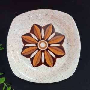 Vintage Palissy Royal Worcester Butter or Preserve Dish Set with Original Spoon & Packaging, 1970s Retro Kismet Flower, Mid Century Gift Set image 8