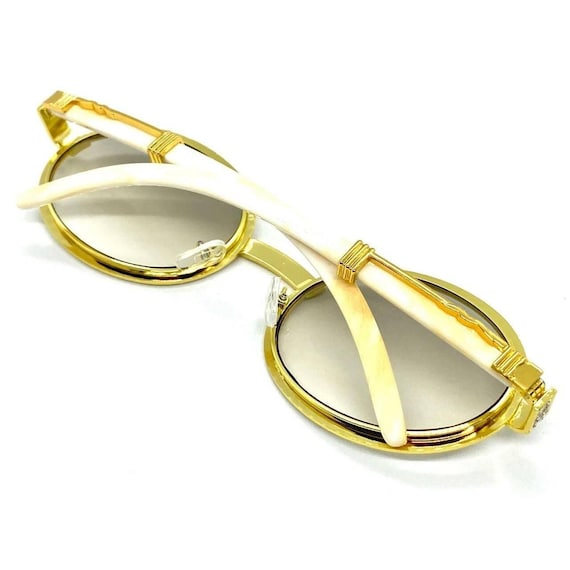 Women Rimless Clear Lens Tint Marble Arm Gold Frame Diamond Sunglasses Gafas New Diamond Cut Rimless Sunglasses | Gold Metal Frame |... From  main image 4