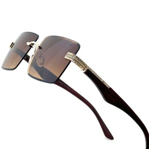 Women Sunglasses Fashion Designer Square Brown Lens Elegant Retro Classic Style