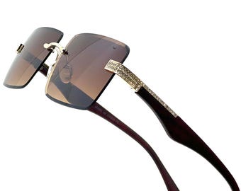 Women Sunglasses Fashion Designer Square Brown Lens Elegant Retro Classic Style