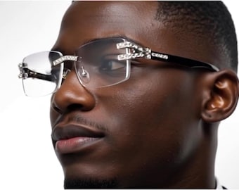 Hip Hop Men's Sunglasses Silver Frame Clear Eyewear Square UV400 Protection Sophisticated Migos Cholo