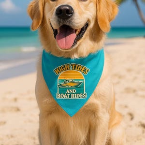High Tides and Boat Rides Dog Bandana | Nautical Pet Accessory for Boat Dogs, Beach Dogs, Summer Dog Gift