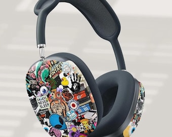 Funda para AirPods Max estilo collage retro Y2K, pegatinas vintage para gamers