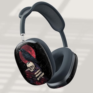 Étui pour Airpod Max, crâne de corbeau, étui pour Airpod Max, étui pour Airpods Max gothique livresque, étui pour Airpods, étui pour Airpods Max, casque Dark Academia