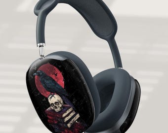 ステンドグラスのスカル AirPods Max ケース：スナップオン式保護