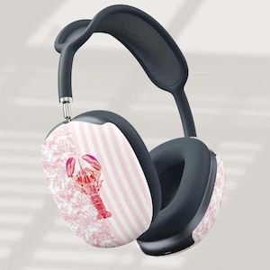 Airpod Max Cover Coastal Summer Airpod Max Case Pink lobster Airpods Max Case Striped Beach Airpod Case Coastal Art Headphones Accesories