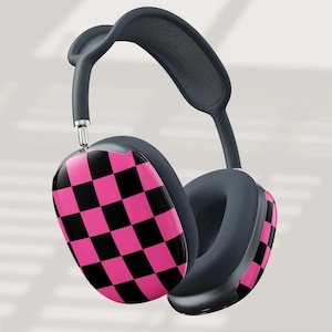 Airpod Maxケース ピンクチェック柄 Airpod Maxカバー スタイリッシュ コケット Airpod Maxケース プレッピー＆キュート Airpodケース トレンディなヘッドホンアクセサリー