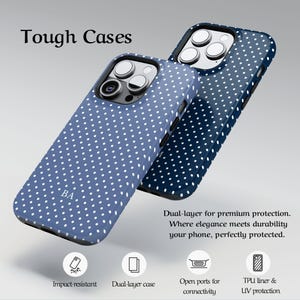 Custom Color Polka Dot Phone Case Monogram Initials iPhone Case Retro Aesthetic Pixel & Samsung Models Personalized Name Magsafe Phone cased image 10