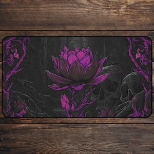 Dark Lotus Tcg Spielmatte für MTG Fans Blue Lotus Anime Schreibtischmatte Kompatibel mit Magic Card Games Mousepad, DnD Zubehör Playmats