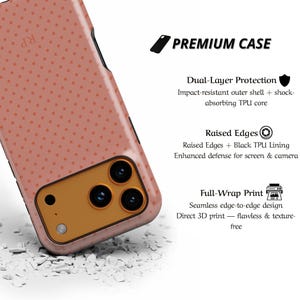 Custom Color Polka Dot Phone Case Monogram Initials iPhone Case Retro Aesthetic Pixel & Samsung Models Personalized Name Magsafe Phone cased image 7
