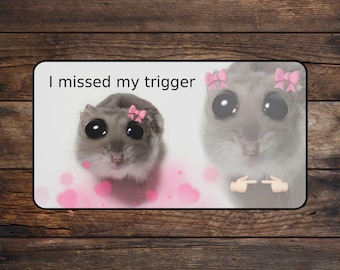 I Missed My Abzug MTG Playmat Hamster Lustig Tcg Playmate - Meme Mousepad & Schreibtischmatte - Mit Bereiche