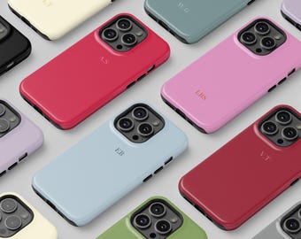 Funda personalizada para teléfono con monograma: Inicial personalizada en color sólido - iPhone 17 16, Samsung, Pixel